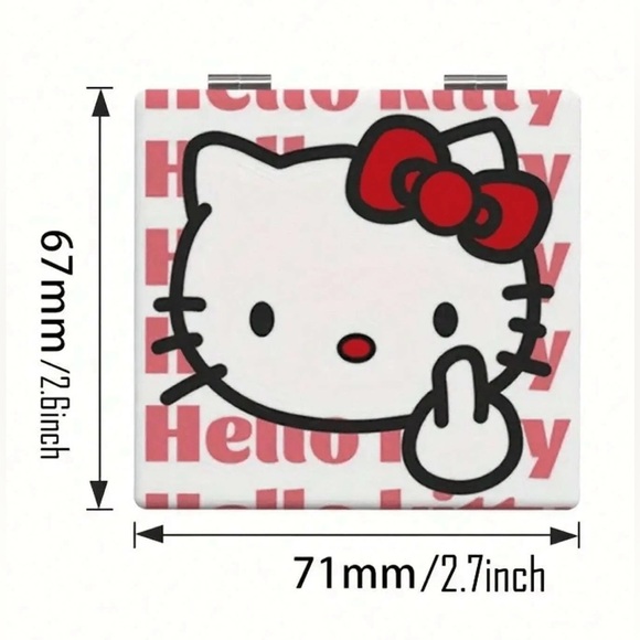 ✨ New ✨Hello Kitty Middle Finger Compact Mirror ✨ - Picture 2 of 3